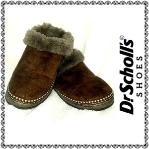 {Dr. Scholl's} Snuggle Brown slipper shoes, sz 8